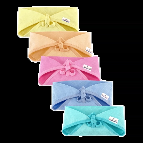 Tie up Triangle Cotton Nappies / Langot - Colour - Pack of 5-1 - 3Months