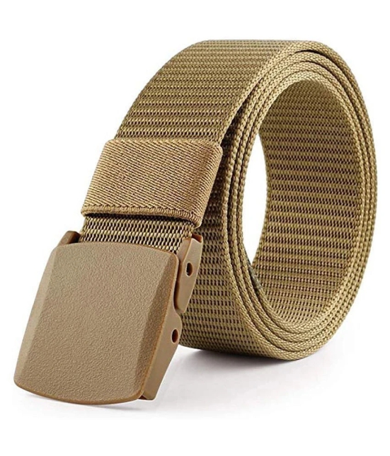 Edifier - Beige Leather Mens Casual Belt ( Pack of 1 ) - Free Size