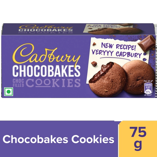 Cadbury Chocobakes Choc Filled Cookies/Biscuits, 75 gms