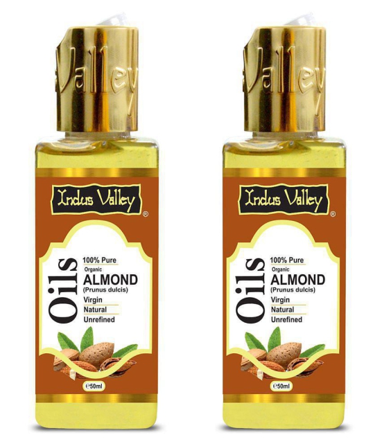 Indus Valley 100% Virgin Almond Carrier Oil - Best for Healthy Hair and Skin Pack of 2