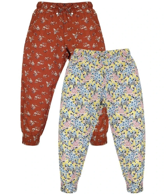 Plum Tree Girls Flower Print Rayon Pant  ( Pack of 2) - None