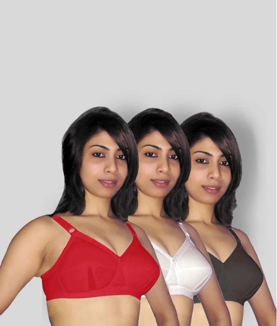 Selfcare - Multicolor Cotton Non - Padded Womens T-Shirt Bra ( Pack of 3 ) - 34C