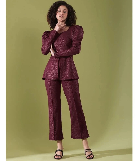 Selvia Maroon Printed Pant Top Set - None