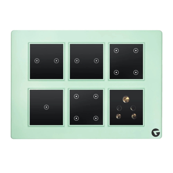 Buy Online L&G 12 Modular Wireless Touch Switch Board | (Size: 12M- 220 x 160 x 45 mm)-Green