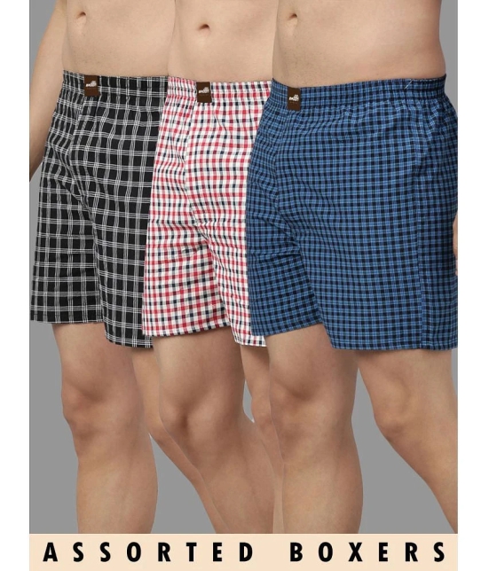 broon Multicolor BOXER SHORTS Cotton Men's Boxer- ( Pack of 3 ) - None