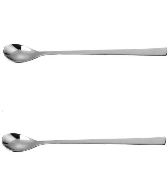 Dynore - Silver Stainless Steel Soda Spoon ( Pack of 2 ) - Silver