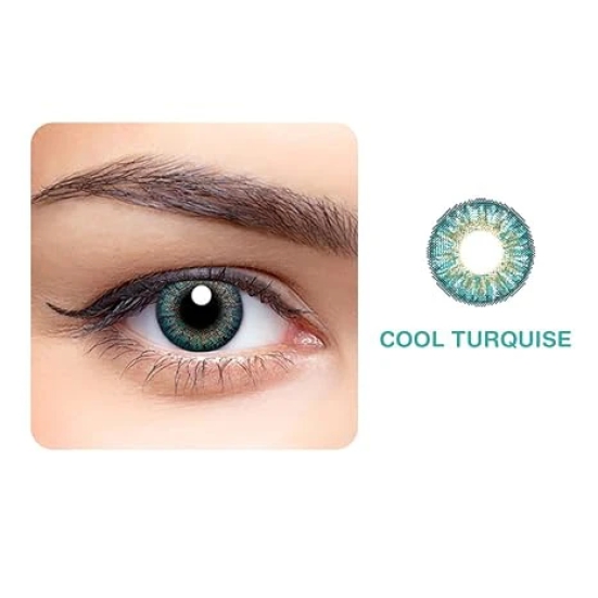 Aryan Super Premium Quarterly Disposable Color Contact lens most safest enthralling cosmetic lens for Men and Women 2 Pcs - Jade Green (-00 to -10.00))--3.50 / cool turquoise