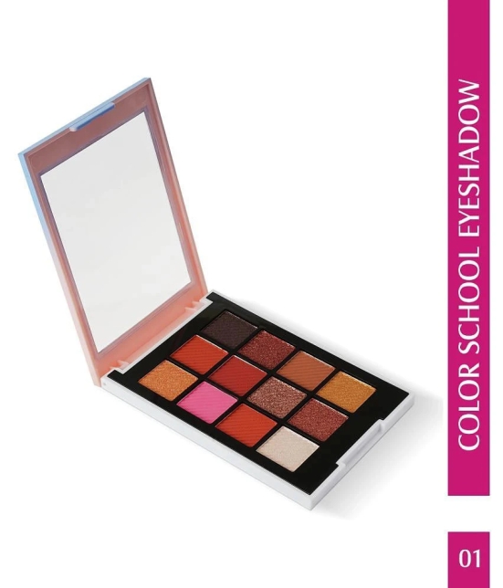 Glam21 Color School Eyeshadow Palette With 12 Amazing Shades Smudge proof & Long Stay 10gm Shade-03