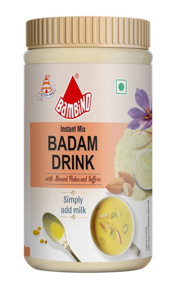 Bambino Instant Badam Drink Mix Bottle 500 Gms.