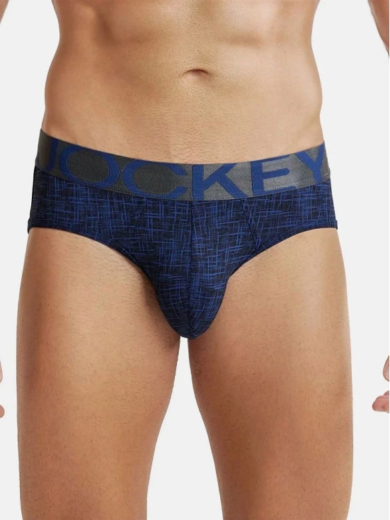 Jockey IC29 Men Tactel Microfiber Elastane Stretch Printed Brief - Rich Royal Blue - None