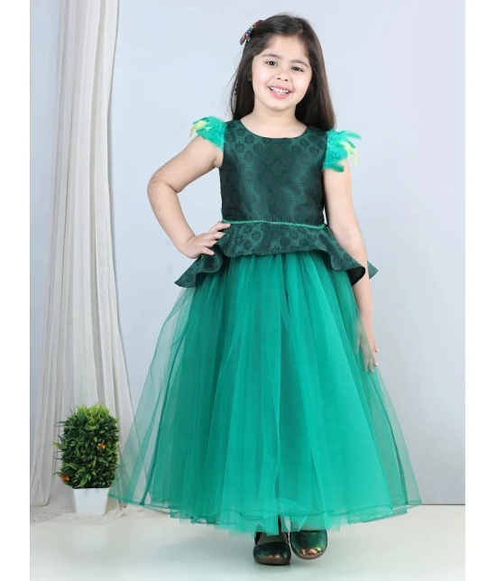 Toy Balloon Kids Green Net Girls Fit And Flare Dress ( Pack of 1 ) - None