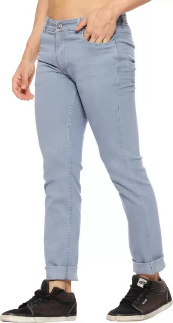 Men Regular Mid Rise Grey Jeans