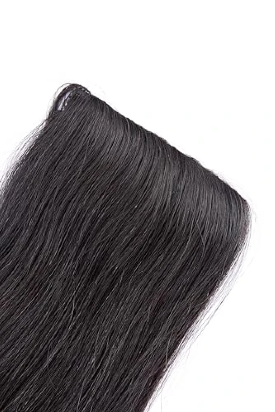 RefynHair - Invisible Side Patch | 2 Clip | Clip In Hair Extension | 16 Inch | 20 Gr | Natural Black | Premium Remy 100% Human Hair | Lightweight, Seamless Blend, Clip-on Hair Enhancer Natural Look