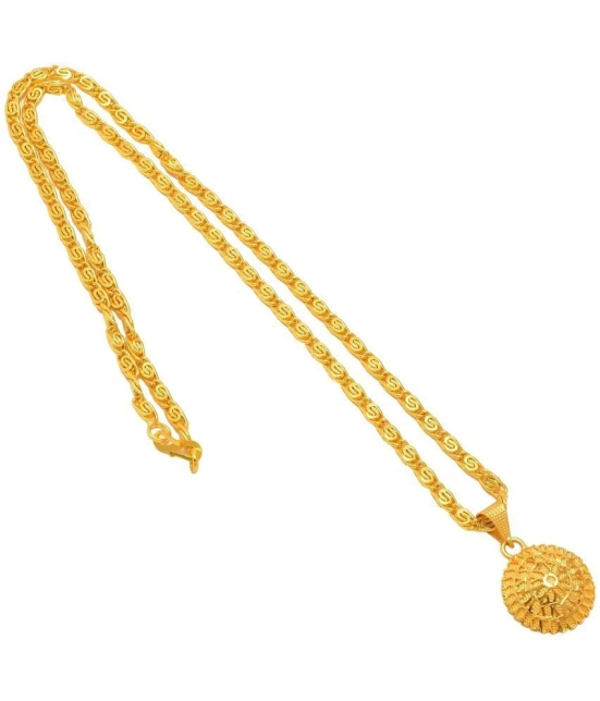 Jewar Mandi New Design Gold Plated Locket/Pendant with Link Chain Daily use for Men, Women & Girls, Boys - None