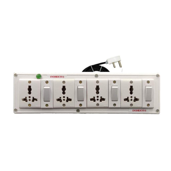 INDRICO? 3060 E-Book 4 + 4 Power Strip Extension Boards with Individual Switch, Indicator, & 4 International sockets White (Pack of 1) Polycarbonate White