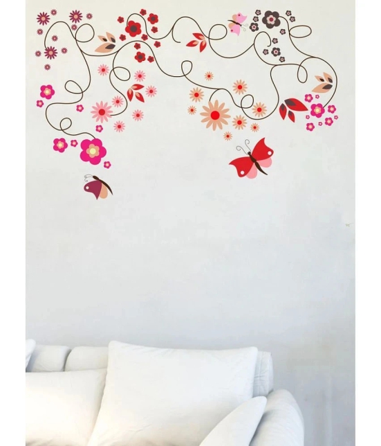 Decor Villa magenta flowers Vinyl Wall Stickers