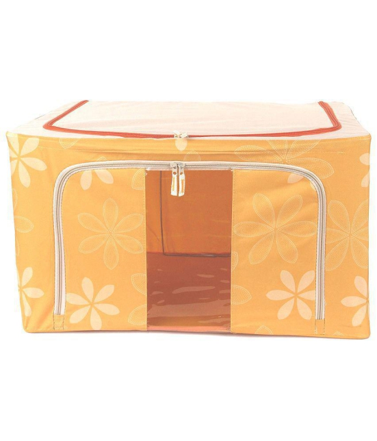 Uberlyfe Yellow Foldable Cloth Storage Box With Steel Frame