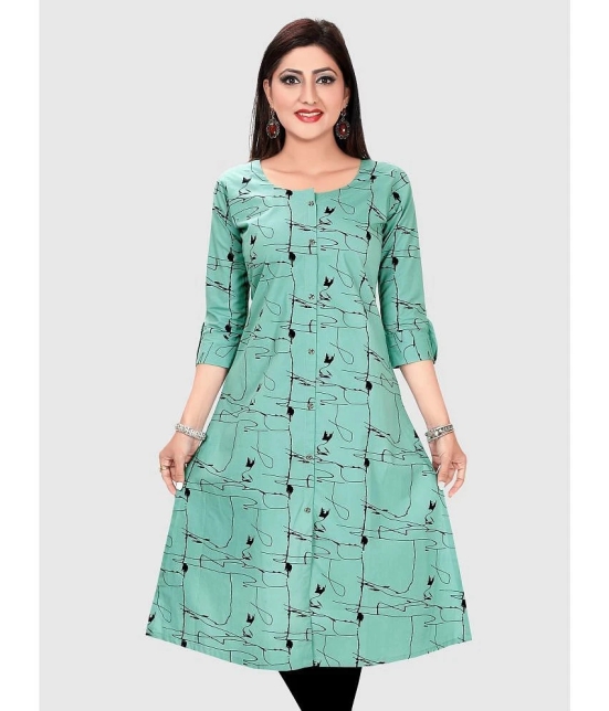 Meher Impex - Sea Green Cotton Blend Womens A-line Kurti ( Pack of 1 ) - None