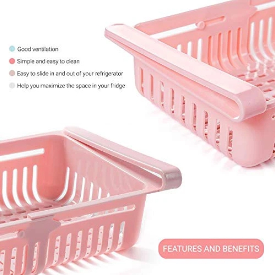 Magnusdeal Adjustable Fridge Storage Basket Expandable Fridge Storage Rack Plastic Fridge Space Saver Food Organizer Tray