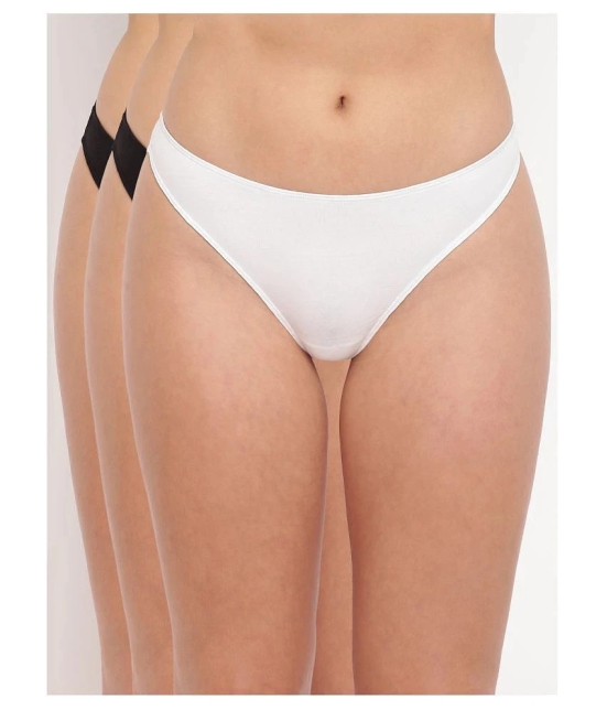 BASIICS By La Intimo Cotton Lycra Thongs - M