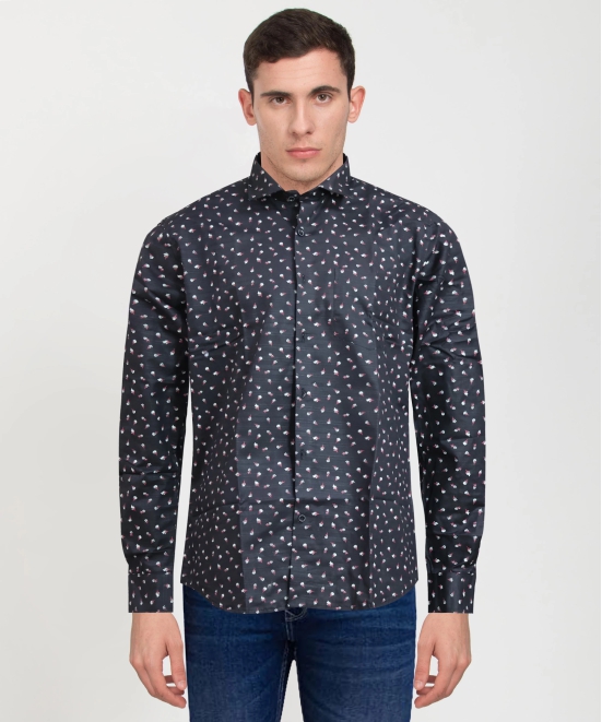 Cotton Full Sleeve Black Shirt  Bobby Print