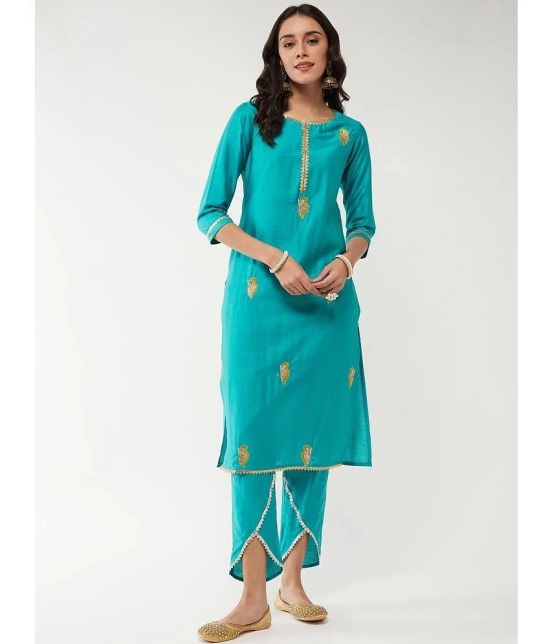 Pannkh Viscose Printed Straight Womens Kurti - Sea Green ( Pack of 1 ) - None