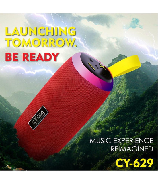 CYOMI CY 629 10 W Bluetooth Speaker Bluetooth v5.0 with USB,SD card Slot Playback Time 4 hrs Red - Red