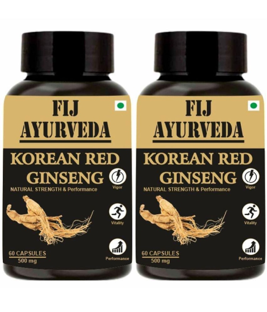 FIJ AYURVEDA Korean Ginseng Root Extract for Stamina & Power (Pack of 2)