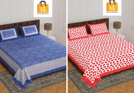 Bedsheet  Adda -100% Pure Cotton Jaipuri Printed Double Bedsheet-127