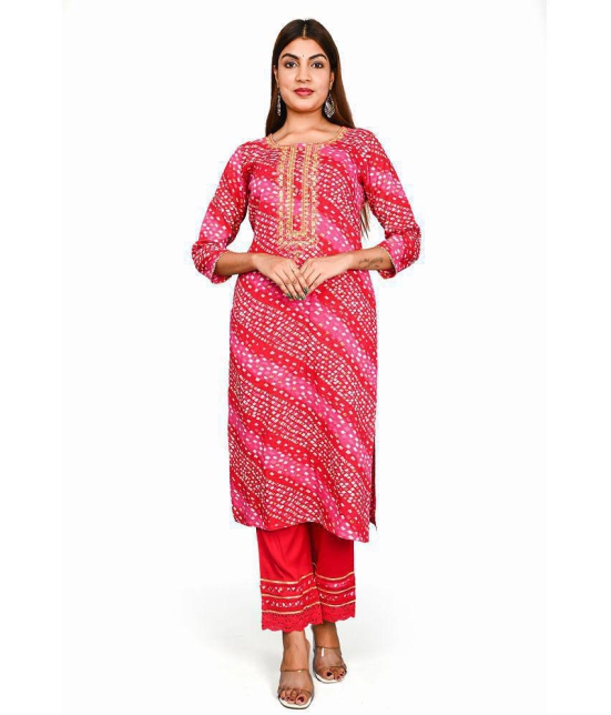 AMIRA'S INDIAN ETHNICWEAR - Pink Rayon Women's Stitched Salwar Suit ( ) - XL