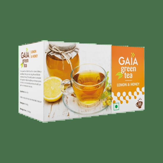 Gaia Green Tea  Lemon  Honey- 25 Tea Bags-Gaia Green Tea + Lemon & Honey- 25 Tea Bags