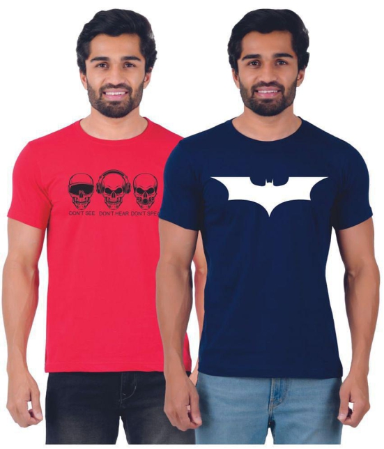 ferocious - Red Cotton Regular Fit Men's T-Shirt ( Pack of 2 ) - None