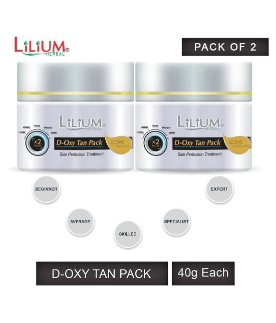 Lilium D-OXY Tan Face Pack for Glowing Skin 40, Tan Removal & Skin Brightening Formula, Pack Of 2