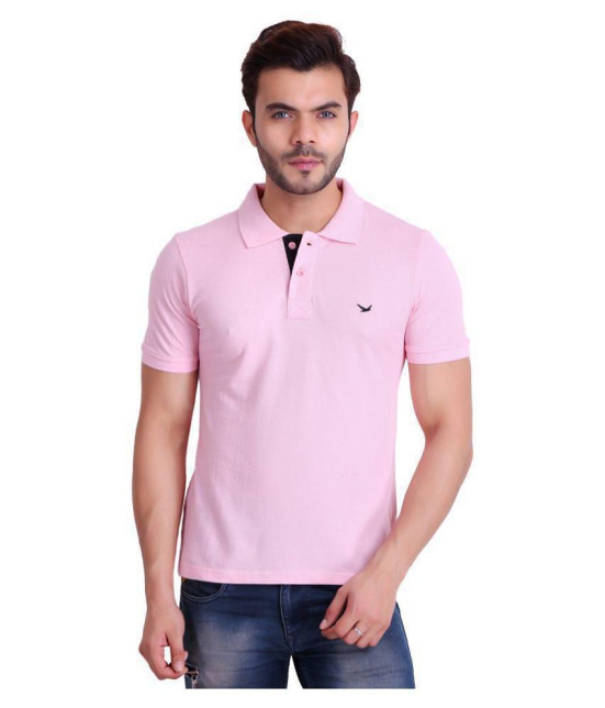 Hiflyers Cotton Blend Pink Plain Polo T Shirt - None