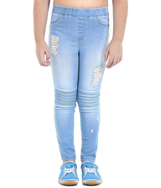 Naughty Ninos - Blue Denim Girls Leggings ( Pack of 1 ) - None