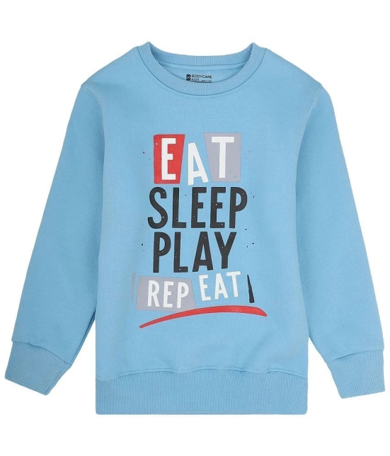 BOYS SWEAT SHIRT ROUND NECK FULL SLEEVES SOLID MEDIUM BLUE - None