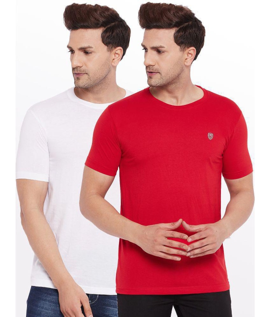 Lycos - Cotton Blend Regular Fit Red Men's T-Shirt ( Pack of 2 ) - None