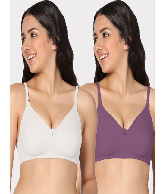 IN CARE LINGERIE - Multicolor Cotton Non Padded Women's T-Shirt Bra ( Pack of 2 ) - None