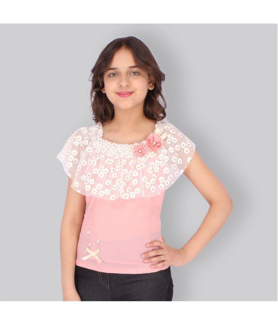 Cutecumber - Pink Georgette Girls Top ( Pack of 1 ) - None