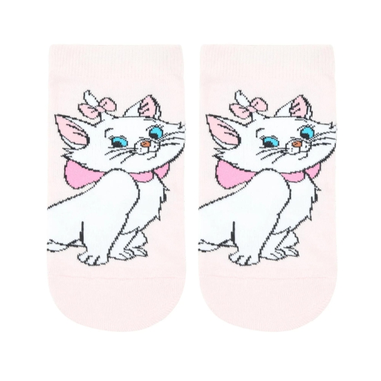 Balenzia X Disney Character Cushioned Ankle socks for women-The Aristocats Marie (Pack of 1 Pair/1U)-Pink-Stretchable from 19 cm to 30 cm / 1 N / PINK