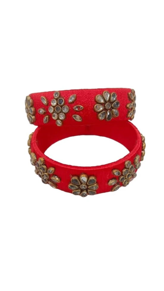 Red Silk Thread Bangle Set