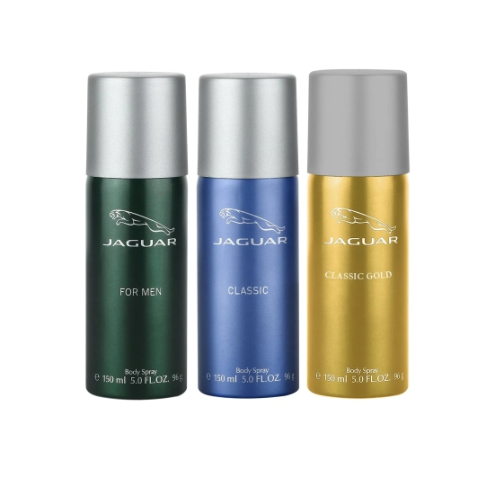 Jaguar For Men + Jaguar Classic + Classic Gold Deo Combo Set 450ml (Pack of 3) For Him