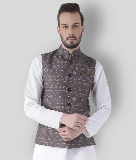 Hangup Multi Cotton Blend Nehru Jacket - None