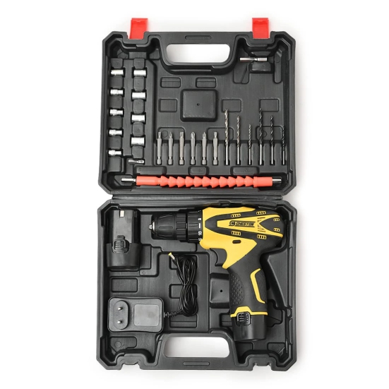 Cheston Cordless Drill Kit: 24 accessories, 10mm Keyless Chuck, 2 batteries, LED torch, Reversible, Variable Speed, Torque Setting.-Cheston Cordless Drill Kit: 24 accessories, 10mm keyless chuck,