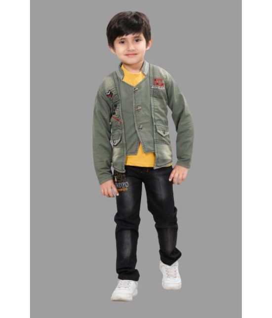 DKGF Fashion - Green Cotton Blend Boys Shirt & Pants ( Pack of 1 ) - None