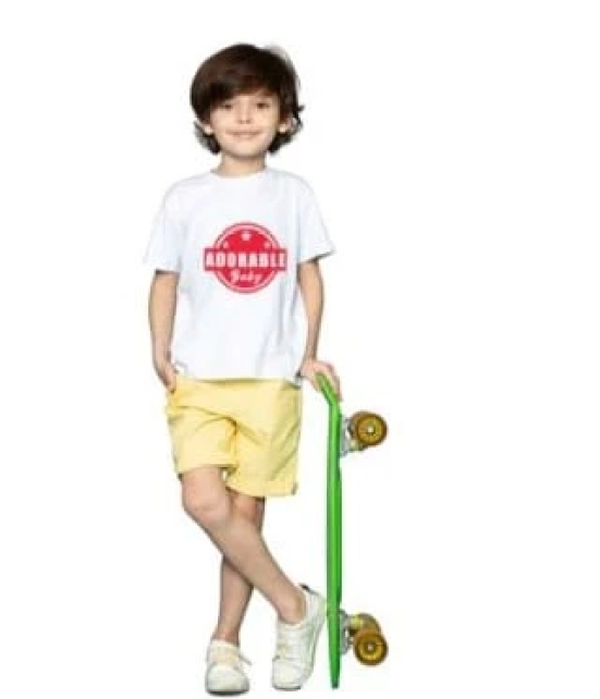 Boys Cotton Adorable Baby Half Sleeve TShirt (White) PID41500