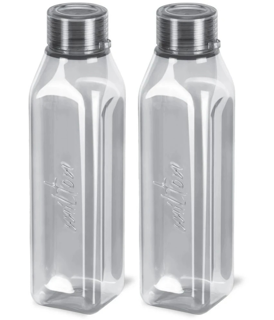 Milton Prime 1000 Pet Water Bottle, Set of 2, 1 Litre Each, Grey - Grey