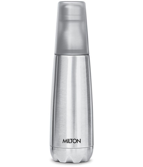 Milton Vertex 750 Thermosteel Hot or Cold Water Bottle with Unbreakable Tumbler, 700 ml, Silver - Silver