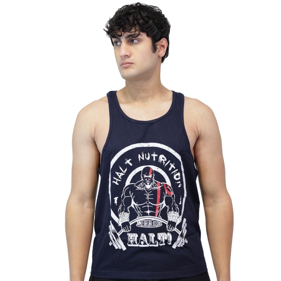 Halt Nutrition Gym Stringer-Dark Blue / M