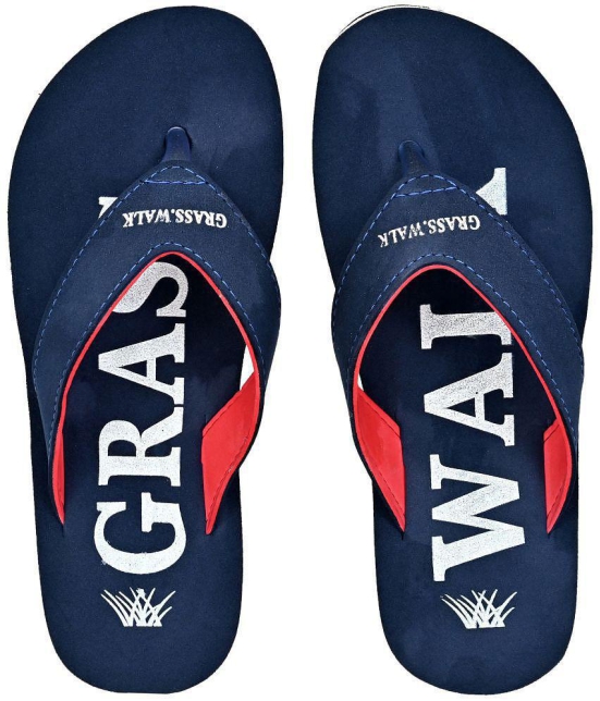 GRASS WALK - Navy Blue Men's Thong Flip Flop - None